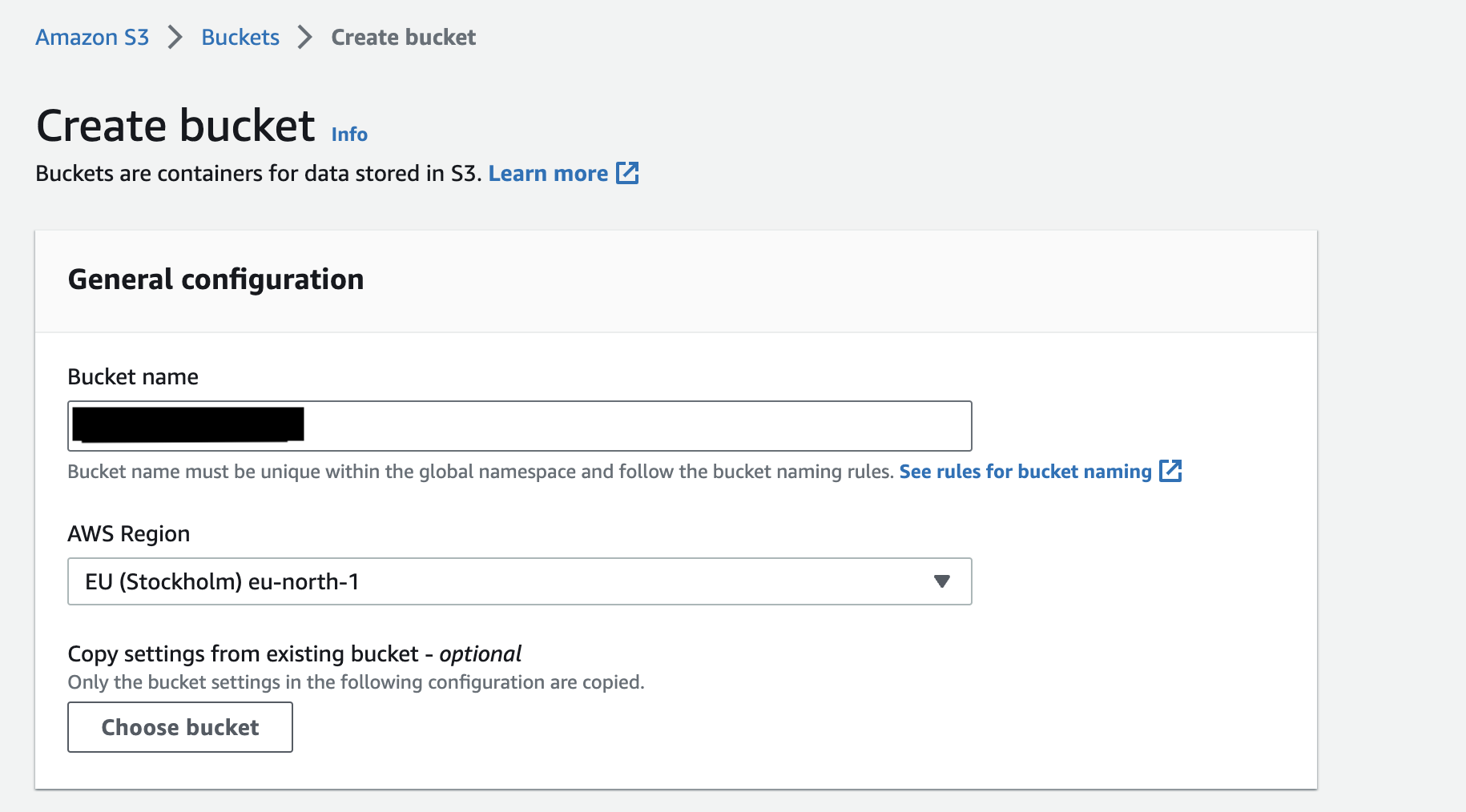 Create bucket