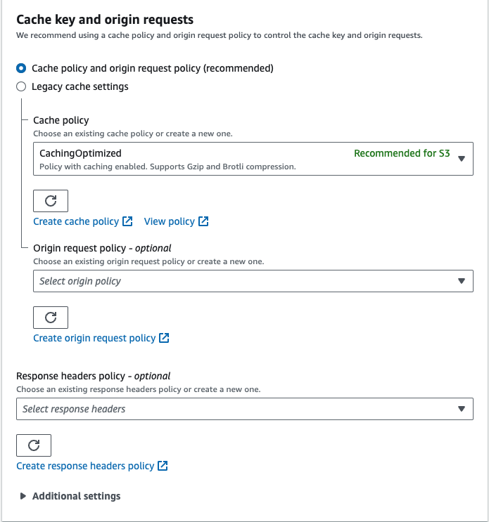 Default cache behavior - part 2