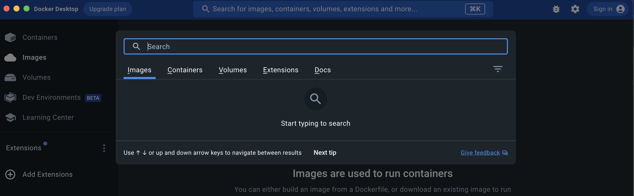 docker search bar