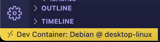 Dev Container running