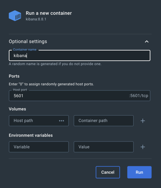 optional settings kibana