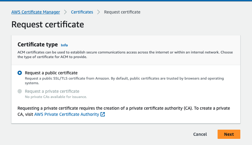 Request Certificate