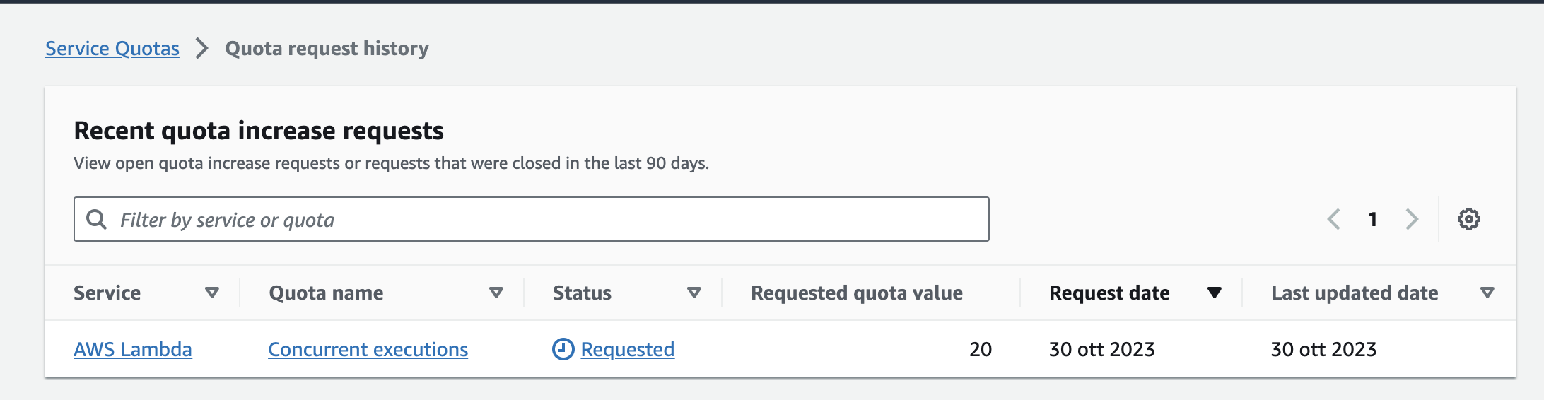 AWS Service Quota Increase Request