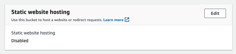 Static website hosting option