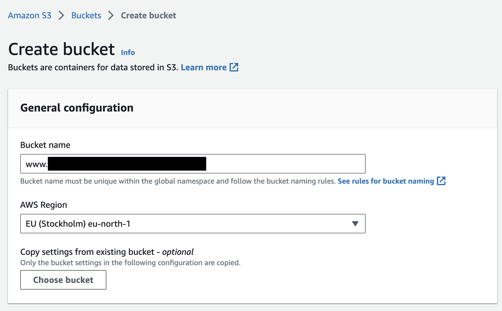 Create bucket